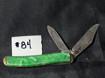 Vintage Green 2 Blade Pocket Knife - Made In USA