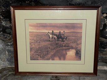 'Three Chiefs' Native American Indians On Horses Framed Print