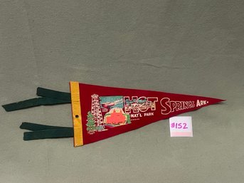 Hot Springs National Park (Arkansas) Felt Pennant - Vintage