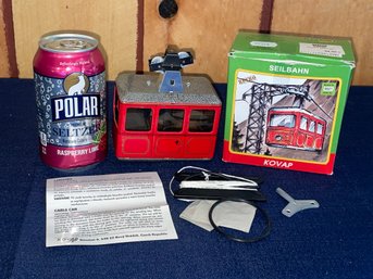 Metal Toy Wind-Up Cable Car KOVAP Made In Czech Republic