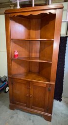 Vintage  Corner Cabinet, Bookshelf - Golden Beryl Maple