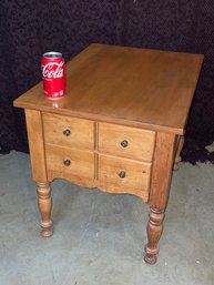 Vintage Side Table/Lamp Table - 2 Drawers (Looks Like 4 Drawers)