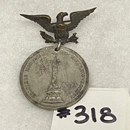 1887 New Haven, CT Soldiers Monument Dedication Medal - Rare Antique