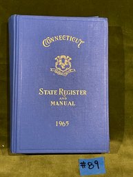 1965 Connecticut State Register And Manual Vintage Book