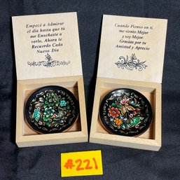 (Set Of 2) Costa Rica Miniature Souvenir Plates - Hand Painted