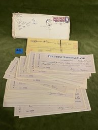 1933 New Milford, CT 'The First National Bank' Vintage Checks (Large Lot)