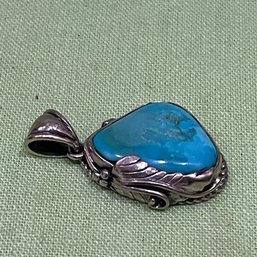 Turquoise Pendant Set In Sterling Silver