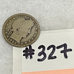1902 Barber Quarter, United States Silver Coin