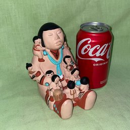 Storyteller Doll, Figure 1986 Navajo Indian - Teissedie Pottery (#1)