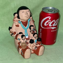 Storyteller Doll, Figure 1986 Navajo Indian - Teissedie Pottery (#2)