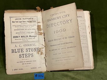 1909 Crofutt's Danbury City Directory - Antique Connecticut Book