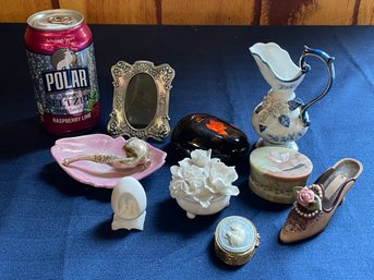 Lot Of Vintage Small Miniatures - Cool Pipe Tray, Stone Dish