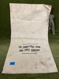Connecticut Bank And Trust Company Vintage Canvas Money Bag