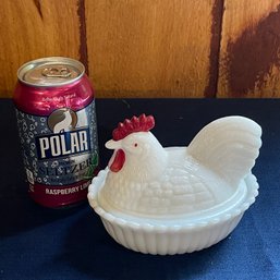 Vintage Hen On Nest Milk Glass Dish - Westmoreland