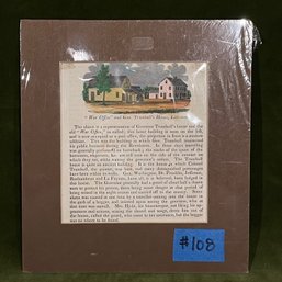 'War Office' And Gov. Trumbull's House - Lebanon, CT 1836 Antique Engraving