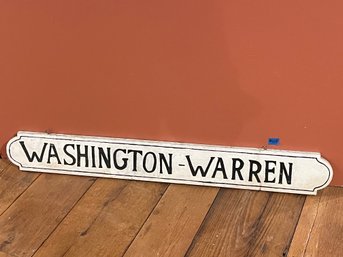 WASHINGTON - WARREN, Connecticut Vintage Painted Wood Sign