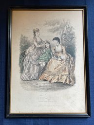 'La Mode Illustree' Antique Framed Fashion Print 1869