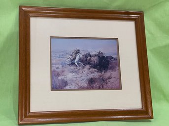 Indian Buffalo Hunt By Charles Russell Framed Print