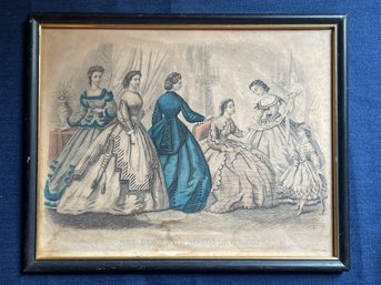 MME. DEMOREST'S MIRROR OF FASHIONS Antique Fashion Print