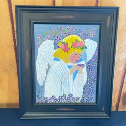 Pretty Angel Painting On Canvas - Framed Art