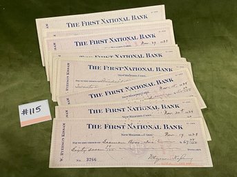 1928 Lot Of First National Bank - New Milford, CT Cancelled Checks