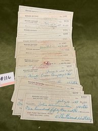 1940s Lot Of EDWARD ANTHONY (New Milford, Connecticut) Cancelled Checks