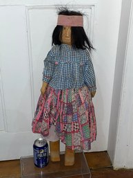 Vintage Large All Wood Native American Indian Doll