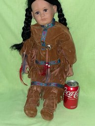 Native American Indian Porcelain Doll By Val Shelton