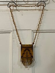 Small Native American Beaded Neck Pouch, Purse