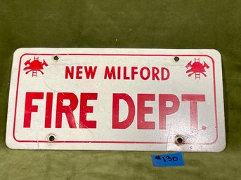 New Milford, Connecticut Fire Department License Plate