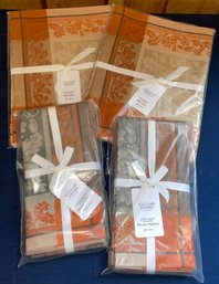 WILLIAMS SONOMA 'Acorn Harvest Jacquard' Cloth Napkins & Placemats NEW
