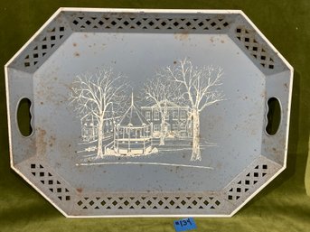 New Milford, CT The Green & Bandstand Metal Tray - Bartons 90th Anniversary