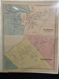 Plainville/Farmington, Connecticut Antique Map