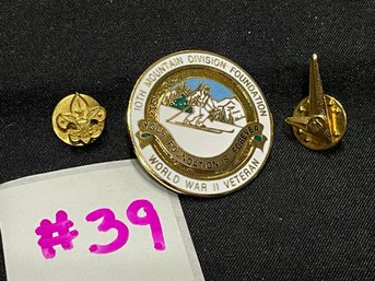 WWII Veteran, Merit Checkmark, Boy Scouts Pin Lot