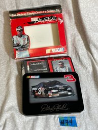 Dale Earnhardt 2 Decks Of Playing Cards In Tin NEW NASCAR Collectible