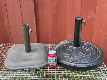 (2) Weighted Patio Umbrella Stands