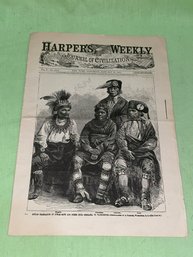 Harper's Weekly 1866 American Indian Newspaper Reprint (1966)