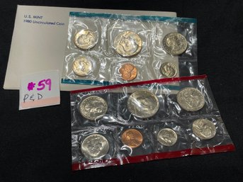 U.S. MINT 1980 Uncirculated Coin Set (D & P)