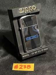 SEIKO Watch Advertising Zippo Lighter - Excellent Condition