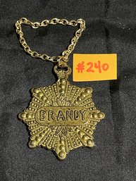 Brandy/Scotch Double Sided Metal Liquor Bottle Tag