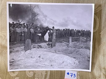 'MEMORIAL MASS FOR MARINES WHO FELL ON KWAJALEIN' Original WWII Press Photo