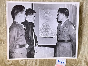 'SURIBACHI COLOR GUARD' Iwo Jima War Loan Poster WWII Original Press Photo