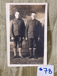 WWI Soldiers Real Photo Postcard - Antique Military Ephemera