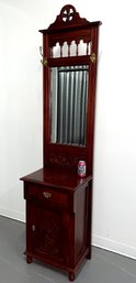 Hall Tree With Mirror - Coat Rack & Cabinet