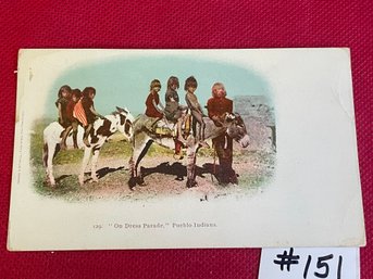 'On Dress Parade' Pueblo Indians Antique Private Mailing Card (1898-1901) Postcard