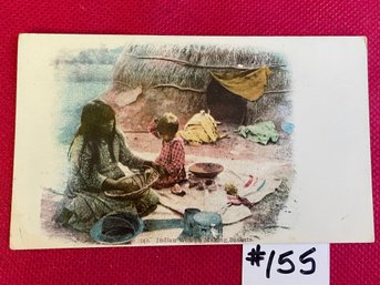 'Indian Woman Making Baskets' Antique Private Mailing Card (1898-1901) Postcard