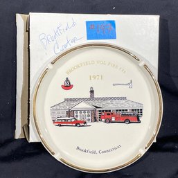 Brookfield, Connecticut Fire Department Ashtray 1971 New Milford Savings Bank