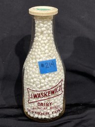 J. WASKEWICZ DAIRY - Seymour, Connecticut Vintage Milk Bottle