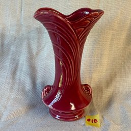 Red Art Pottery Vase VINTAGE Made In USA