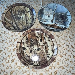 Set Of 3 Wolf Plates - Bradford Exchange